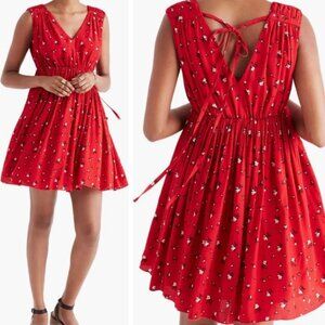 Madewell Red floral Magnolia Tie-Back Dress Size L